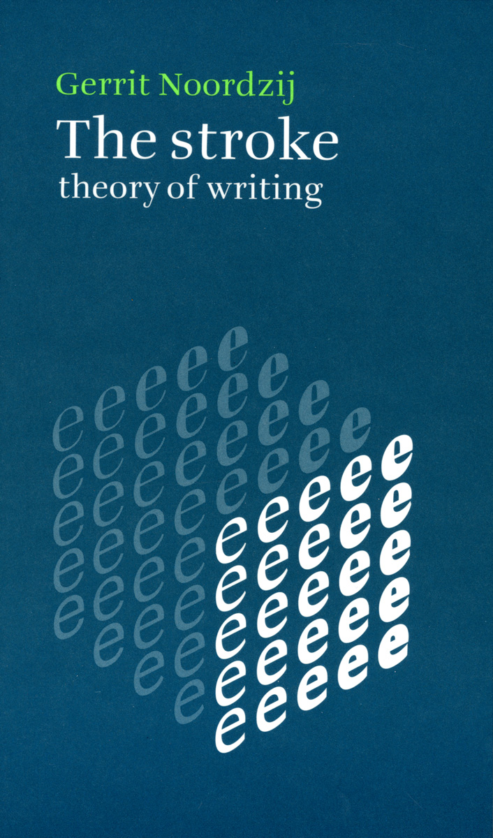 Cover of Gerrit Noordzij’s book The Stroke, showing his cube of letterform contrast.