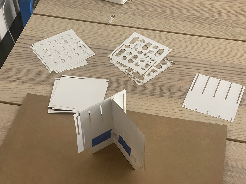 Mock-up held together with tape.
