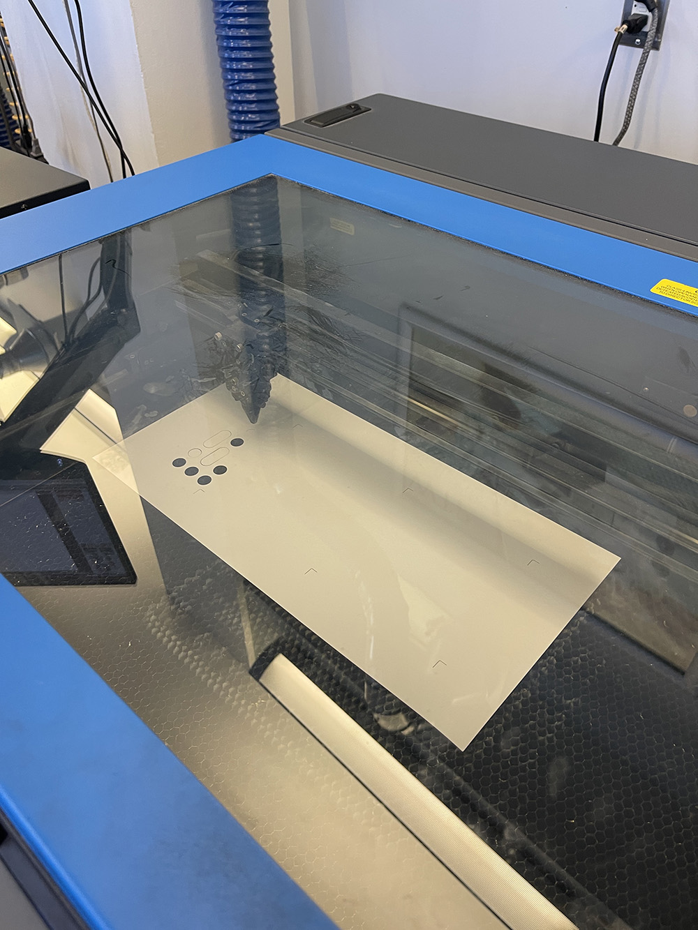 Cutting the plates on the Universal Laser PLS6.150D.