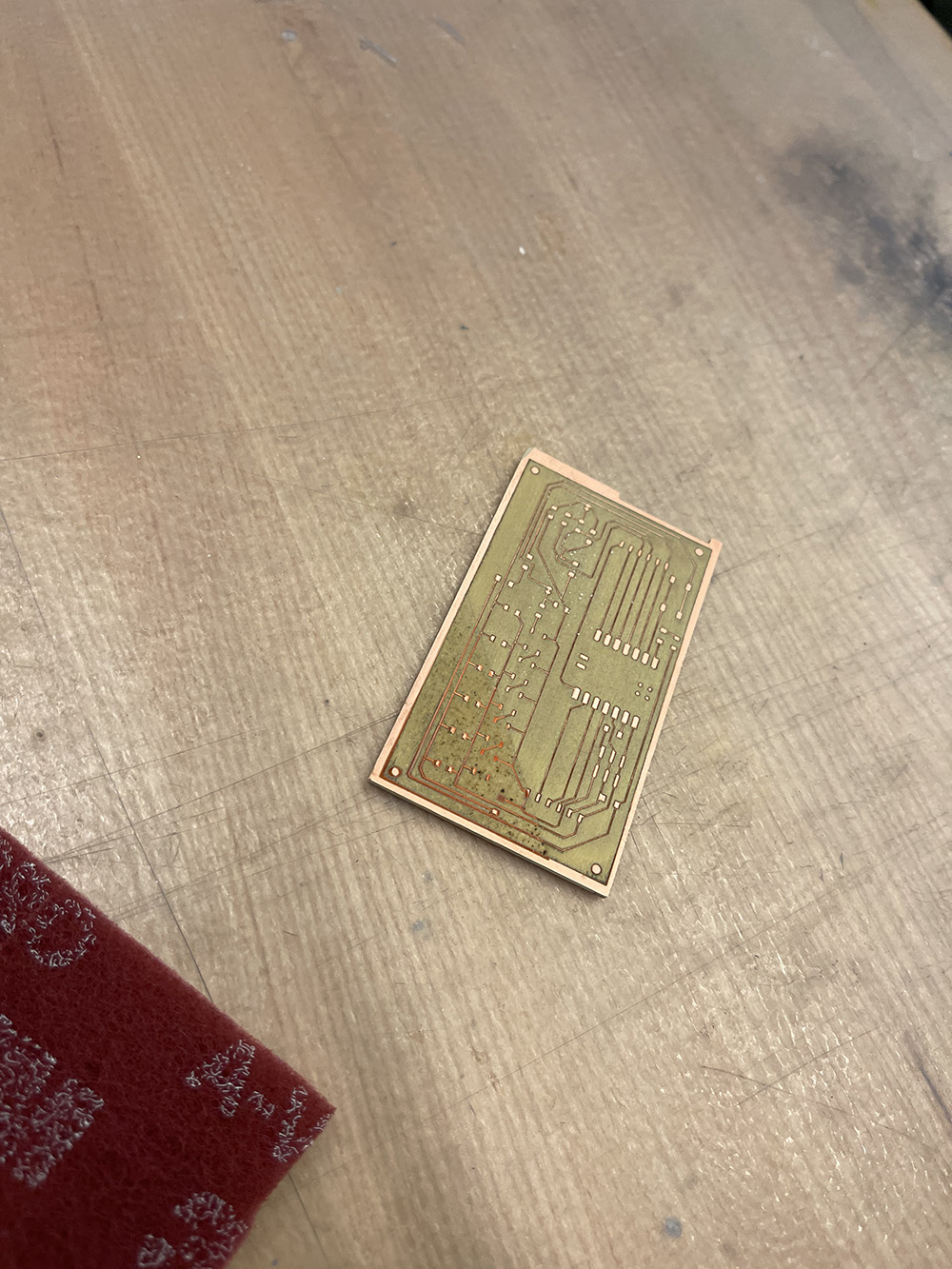The laser-engraved board after the extra run.
