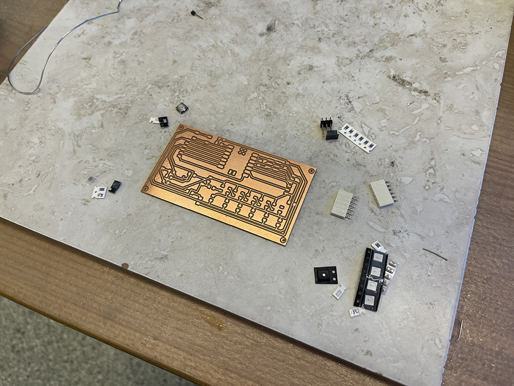 Soldering the components.