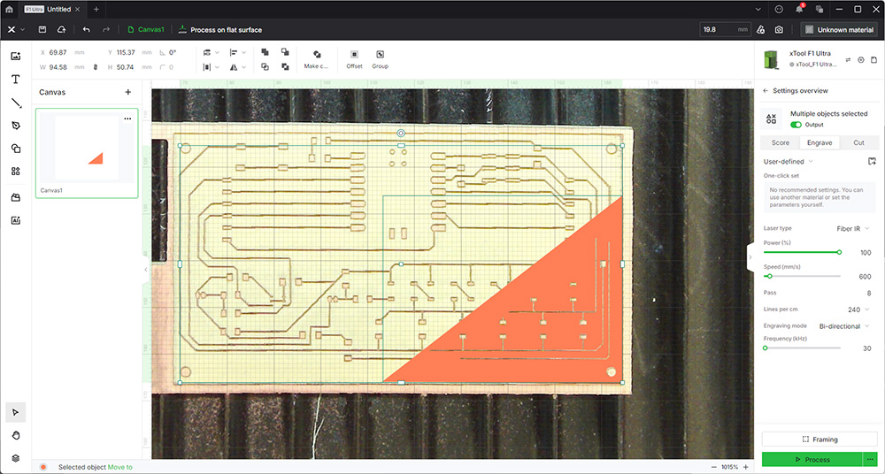Selecting only the uncleared triangle as a vector.