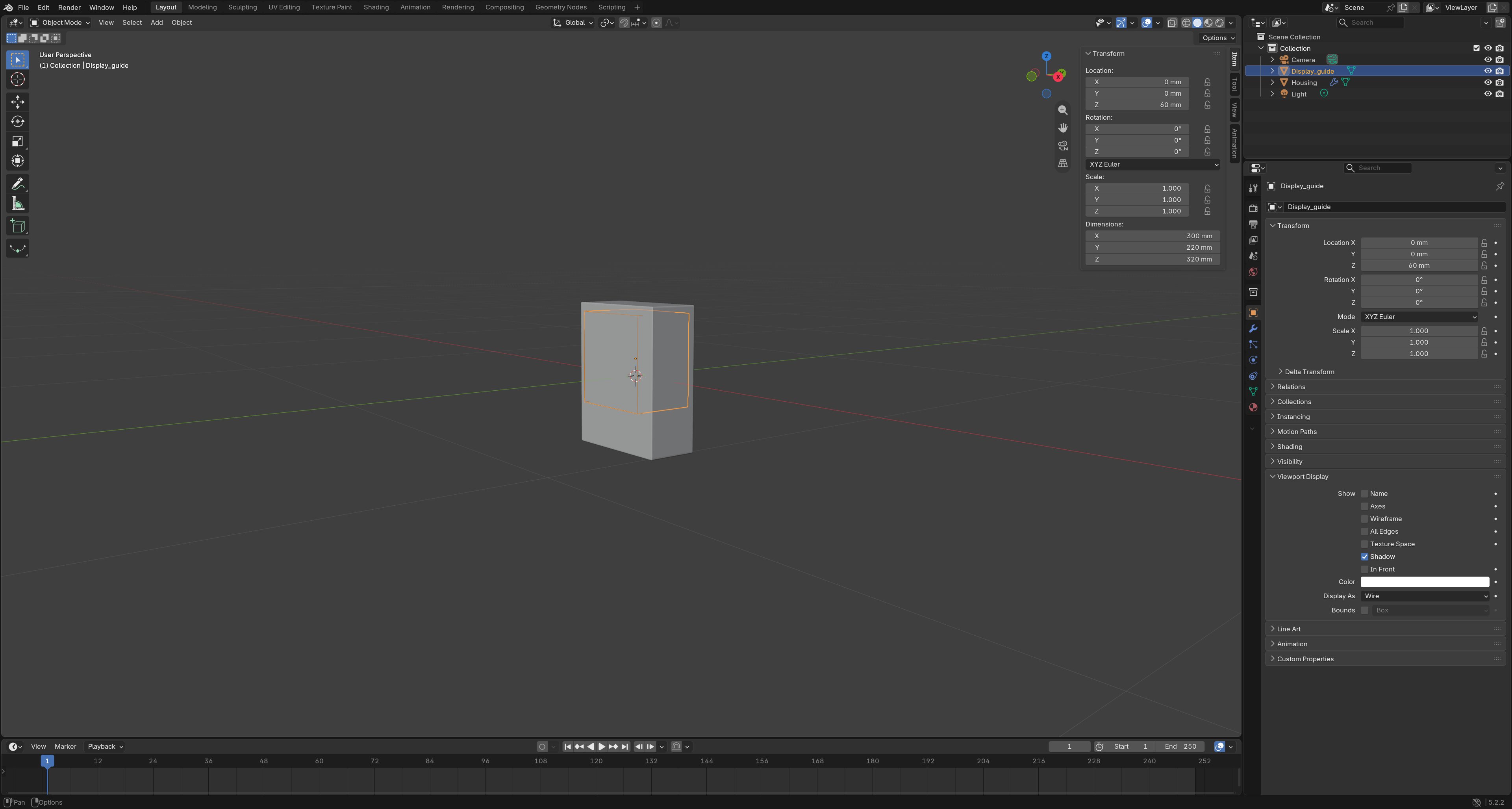 Castform blockout and basic settings in Blender