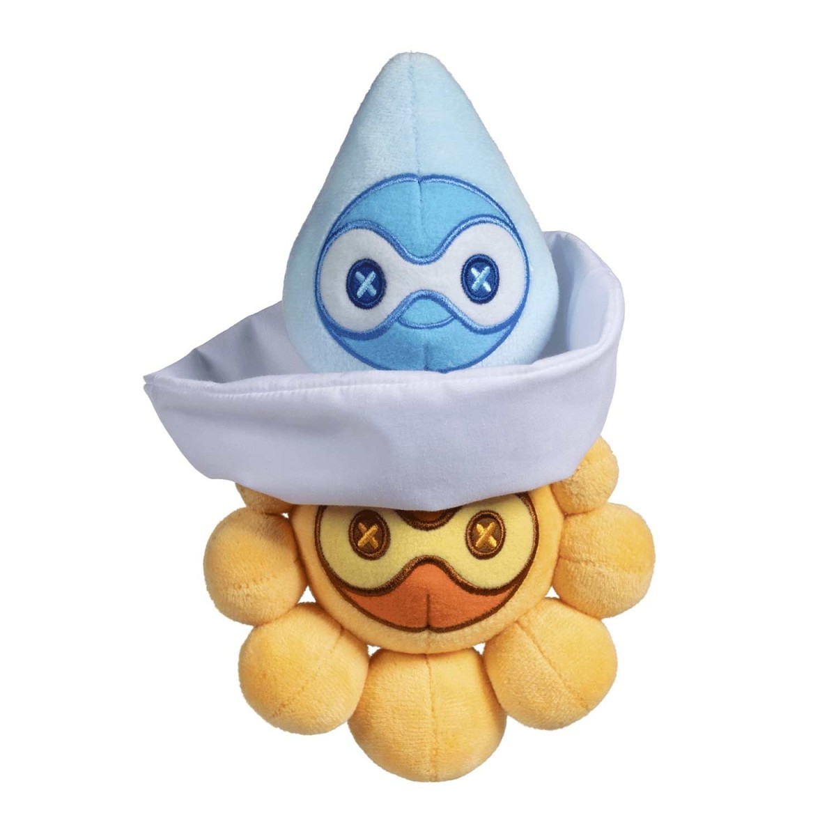Castform plush that has two forms.