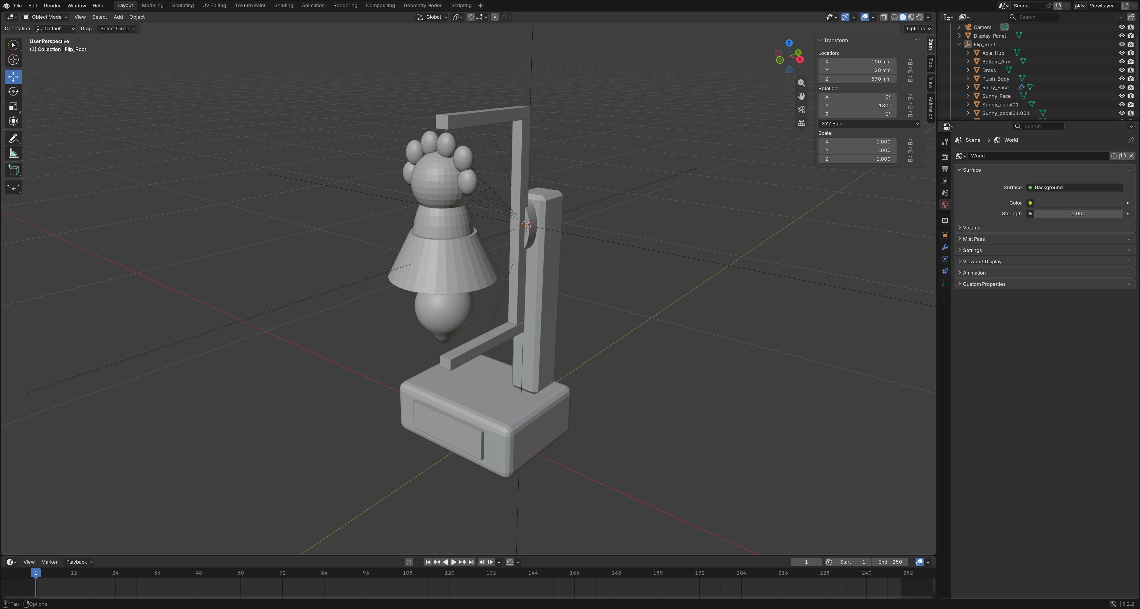 Castform sunny form in Blender