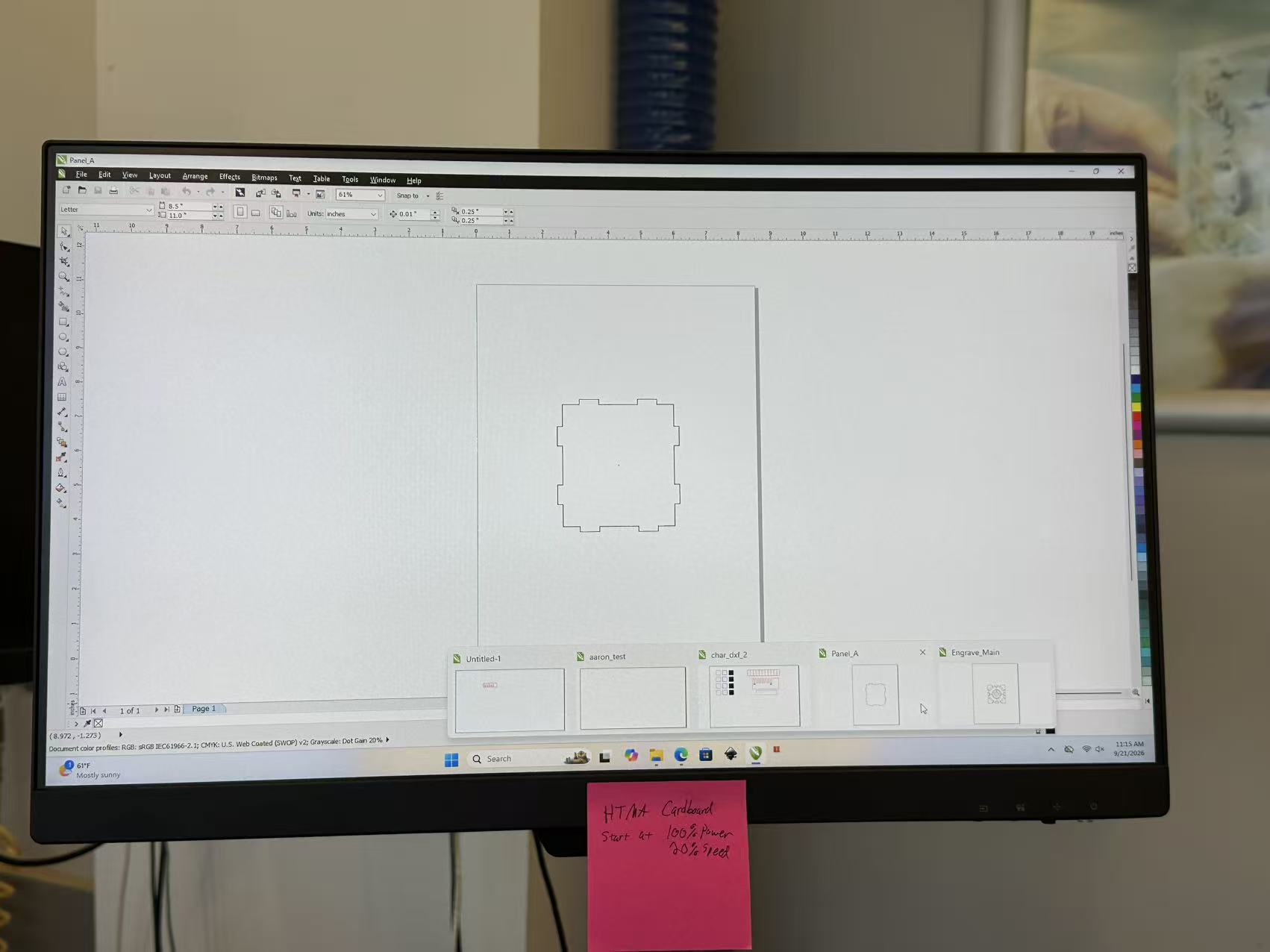 Laser screen setup