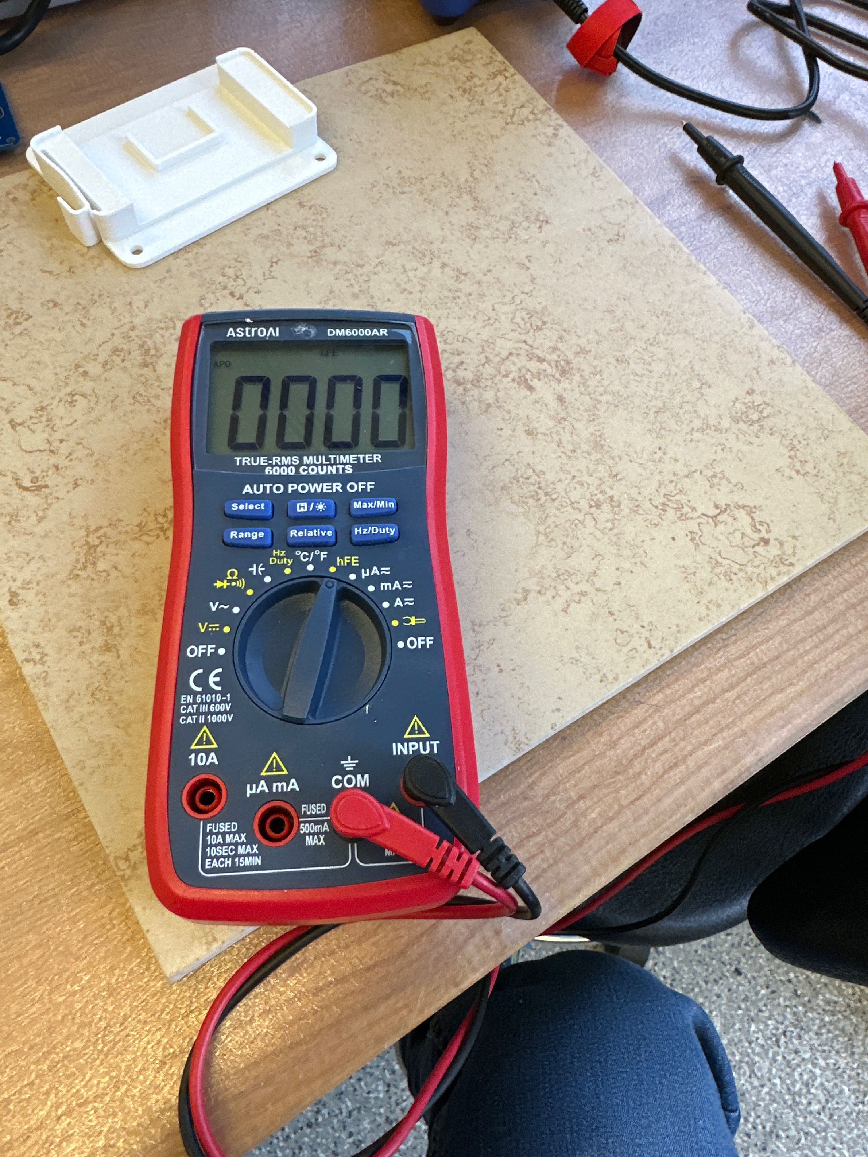 Soldering setup with multimeter