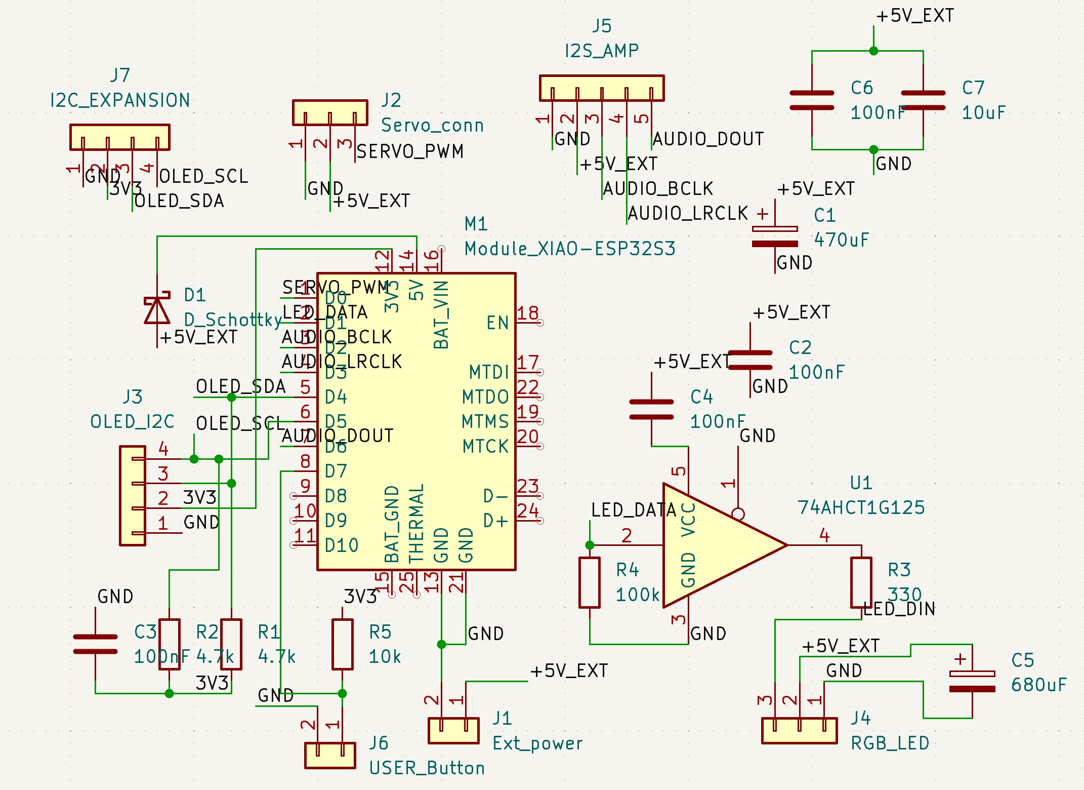 Button and expansion connector
