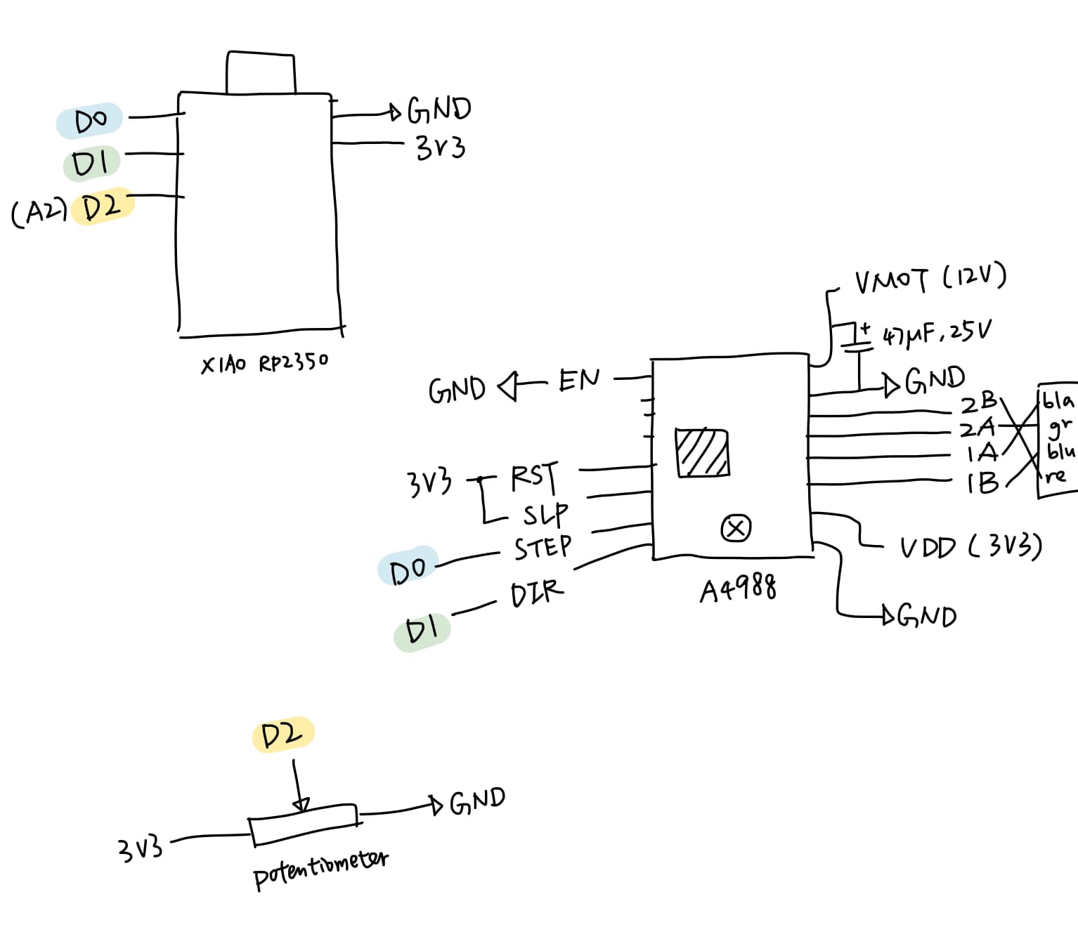 Connection plan based on the breadboard prototype