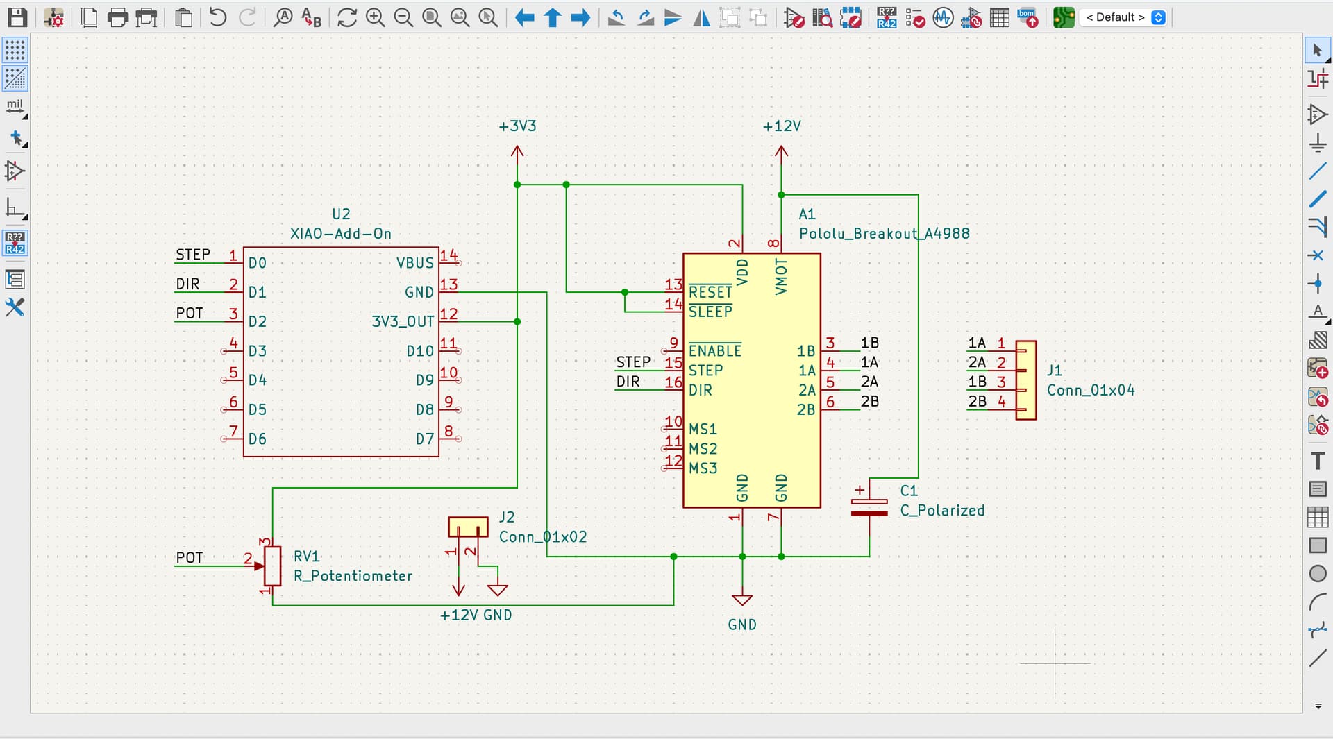 Schematic after connecting the signals and power nets