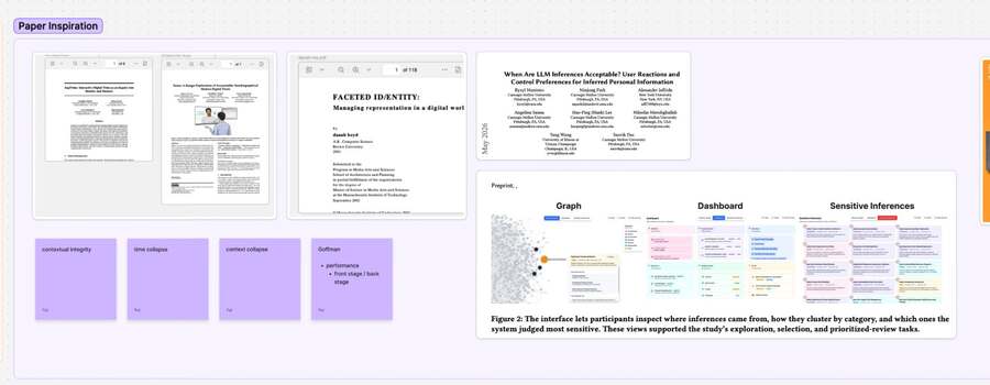 Paper inspiration board