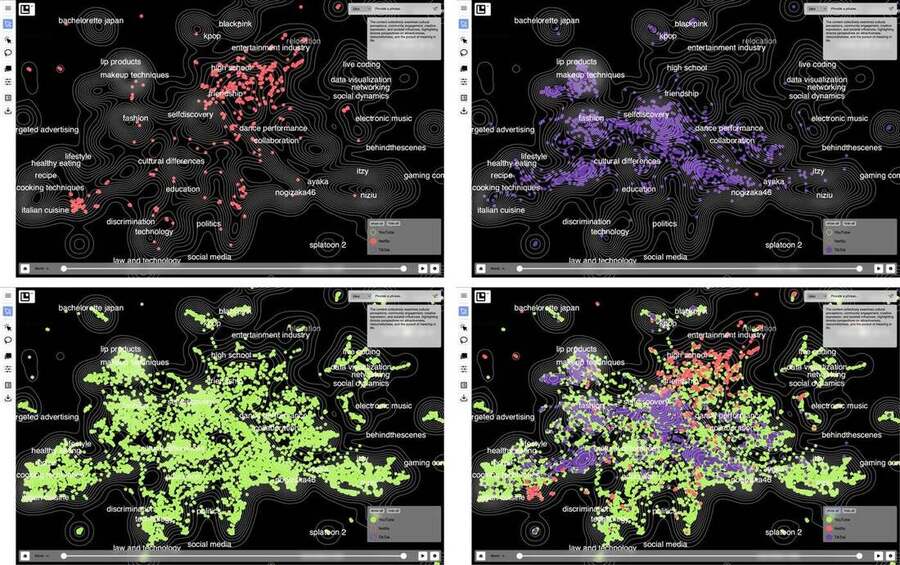 Algorithmic Mirror: one participant's landscape, by platform