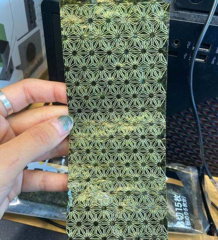 Engraved asanoha nori