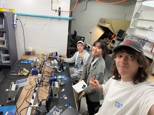 Selfie with classmates at the soldering bench