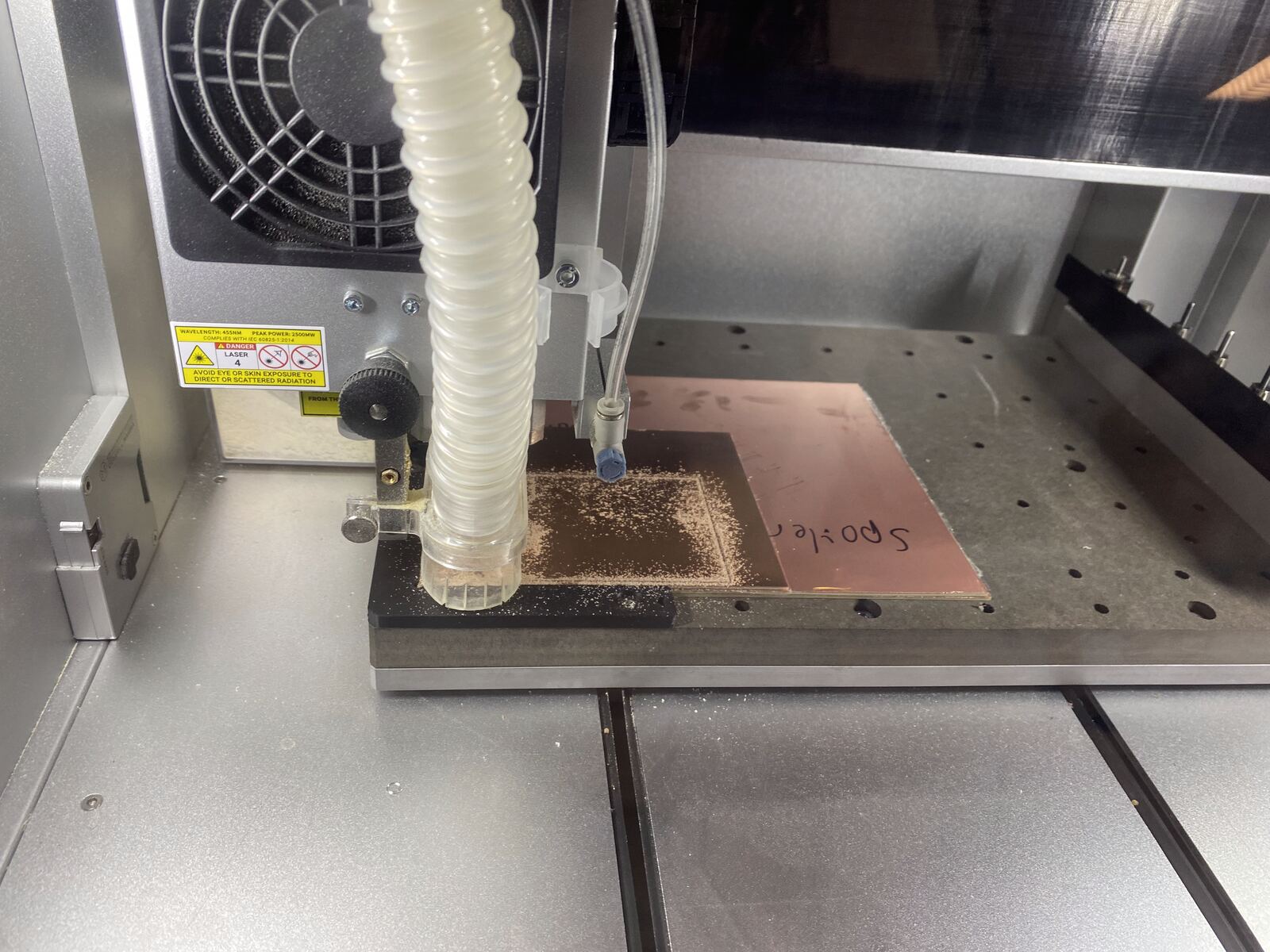 The milled board in the Carvera