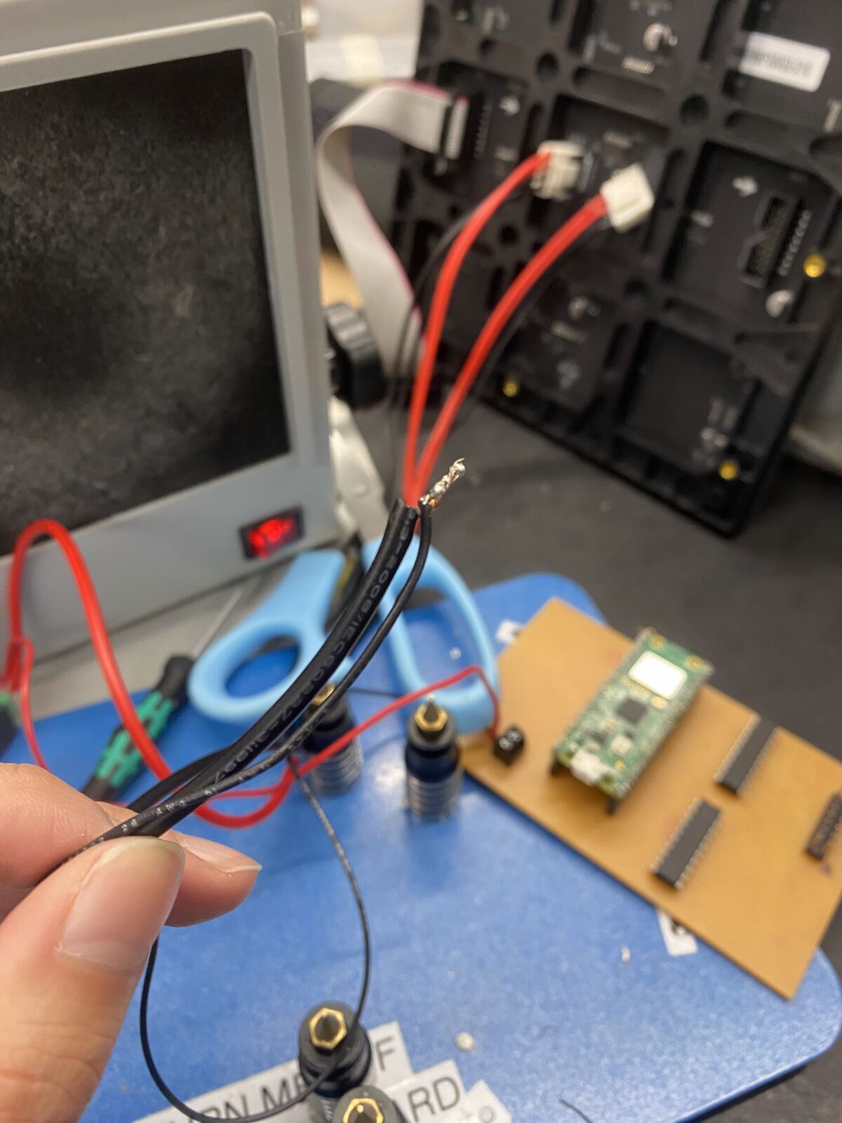 Soldering the wires for the screw terminal