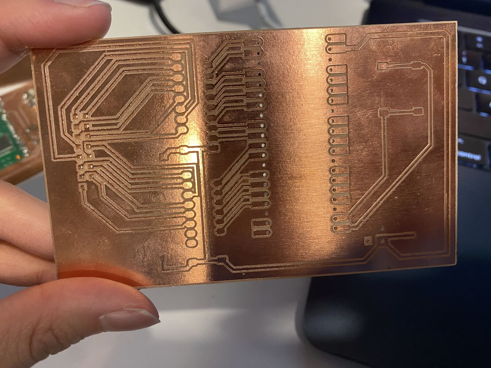 The third milled board before soldering