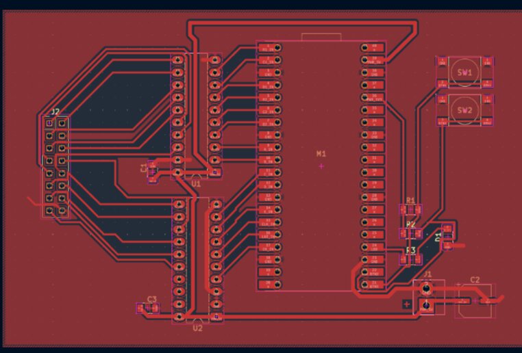 KiCad PCB layout of the first design