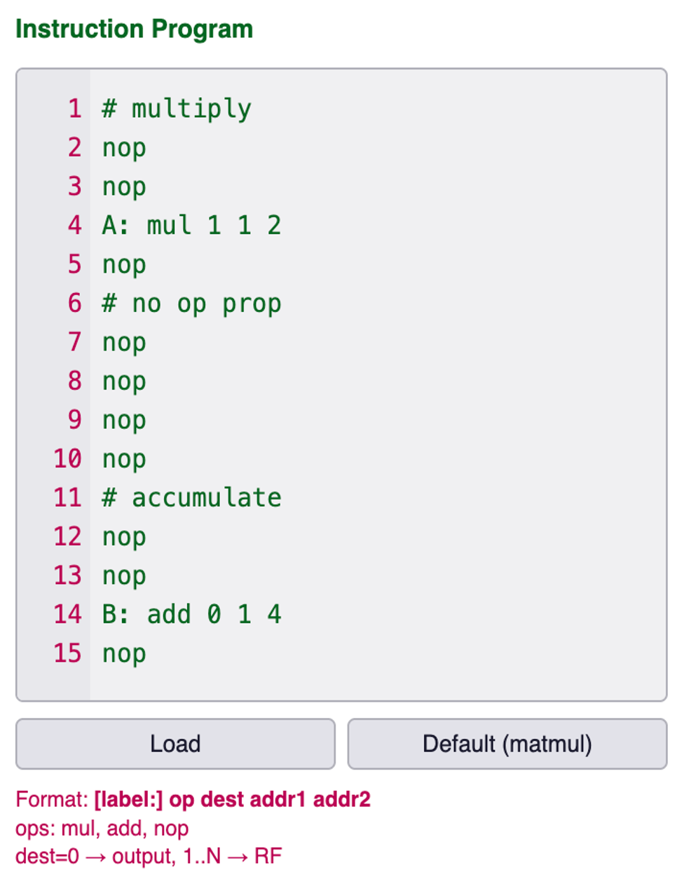 Single MAC on LinCore processor